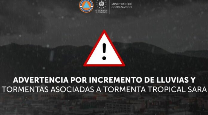 Protección Civil emitió advertencia por incremento de lluvias y tormentas asociadas a la tormenta tropical Sara.