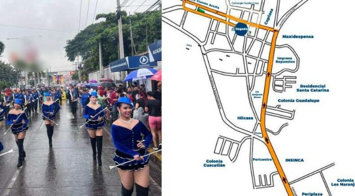 Por el desfile del correo en las fiestas patronales en Apopa, la Troncal del Norte y otras calles permanecieron cerradas este sábado.