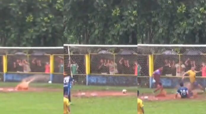 El Santa Clara de la tercera división estuvo a punto de celebrar un gol, pero el lamentable estado del campo se lo impidió.