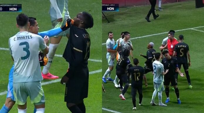 En los minutos finales del compromiso se produjo un altercado entre los jugadores con insultos y golpes.