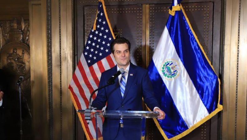 El congresista y fiscal general nominado a los Estados Unidos, Matt Gaetz reconoció los avances en materia de seguridad de El Salvador.