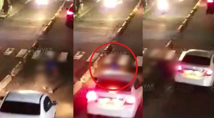 En video quedó registrado el momento exacto en el que un peatón fue atropellado por un vehículo en San Salvador.