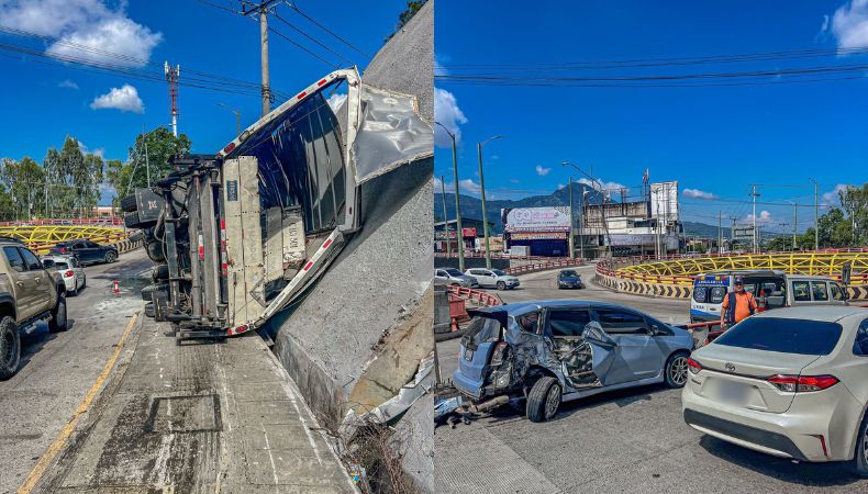 Múltiples lesionados fue el resultado de un aparatoso accidente de tránsito que se registró esta tarde en el redondel Paso del Jaguar.