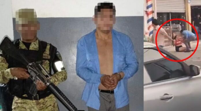 Las autoridades del ramo de seguridad capturaron a un sujeto que fue grabado mientras agredía a una mujer en plena vía pública.