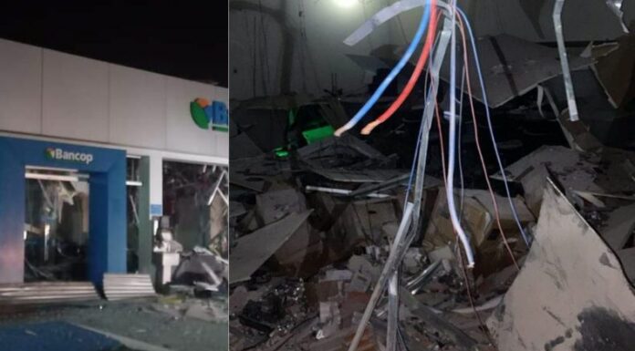 Un grupo armado atracó con explosivos la sucursal de un banco en Paraguay ubicado en la localidad de Naranjal.