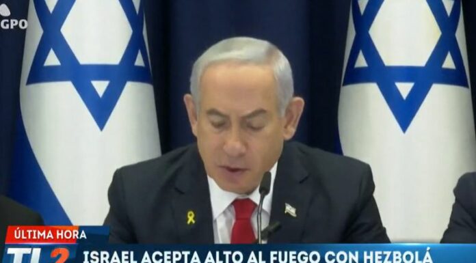 El gabinete de seguridad de Israel firmó un acuerdo para poner un alto al fuego con Hezbolá, en El Líbano.