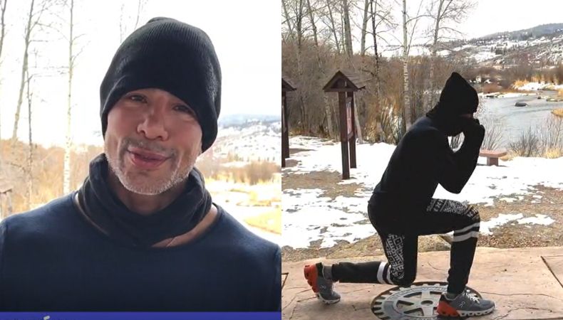El presentador de televisión, Billy Calderón, se vistió como todo un deportista y brindó técnicas de ejercicios desde la nieve.