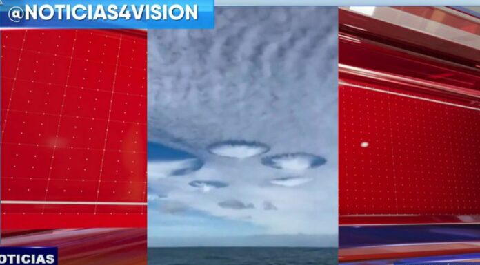 Un grupo de turista quedaron impresionados al ver agujeros en el cielo en varias zonas que se miraban sobre las nubes.