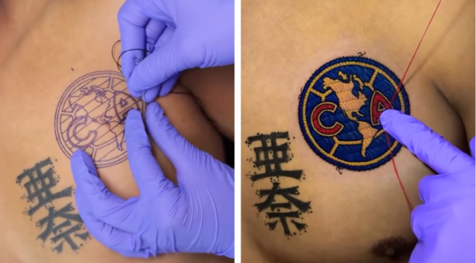 La locura a veces traspasan las ideas y las llevan a otro nivel, así fue como este fanático se tatuó bordado el escudo de su equipo.