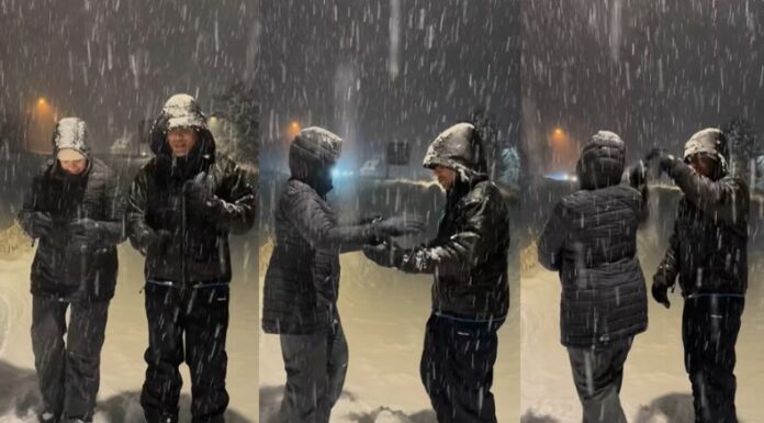 Billy Calderón se convirtió en el protagonista del baile en medio de las bajas temperaturas en Denver, Colorado.
