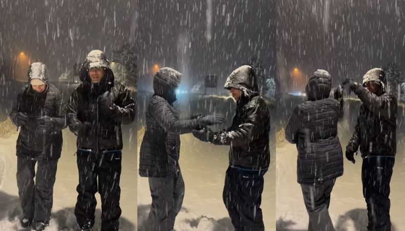 Billy Calderón se convirtió en el protagonista del baile en medio de las bajas temperaturas en Denver, Colorado.