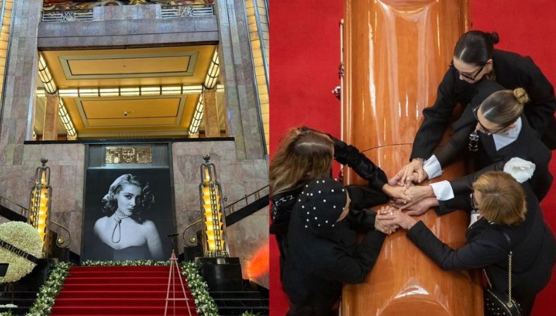 Silvia Pinal recibió homenaje en el Palacio de Bellas Artes de Ciudad de México, donde familia, amigos y admiradores de la diva se reunieron.