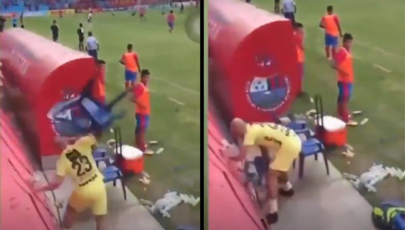 El portero de Municipal perdió los estribos cuando el técnico Sebastián Bini no confió en él para la tanda de penaltis.