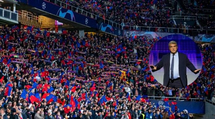 La grada de animación reaccionó tras su inhabilitación de ingreso al Estadio Montjuic por parte de la directiva del Barcelona.