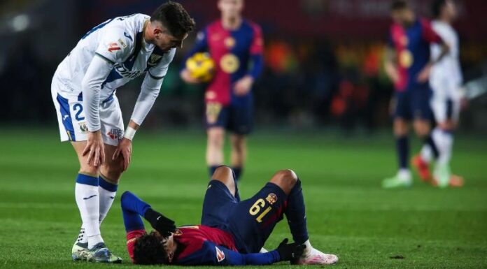 Lamine Yamal sufrió ante el Leganés una lesión que lo aleja de los terrenos de juego de 3 a 4 semanas, según el parte médico.