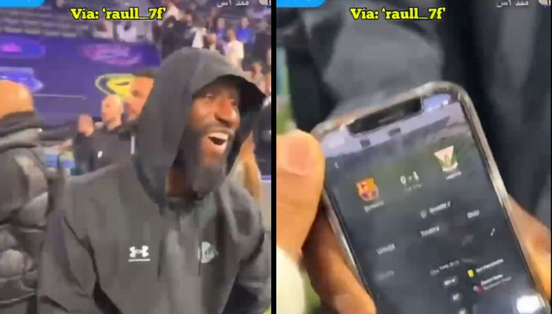 El defensa alemán reaccionó de manera burlesca tras conocer que el Barcelona cayó frente al Leganés.