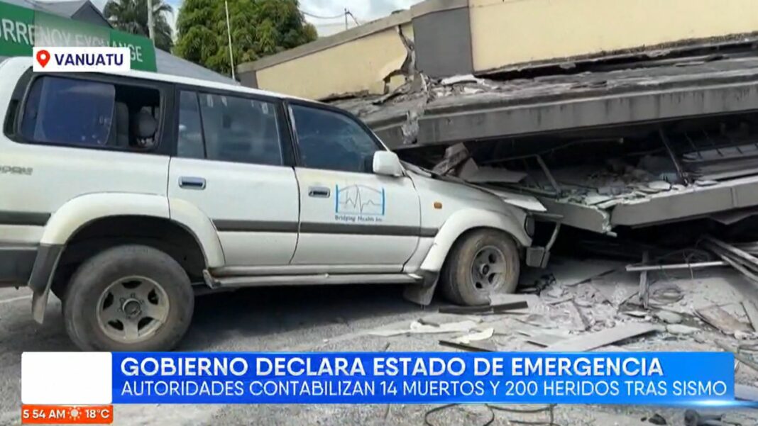 Gobierno de Vanuatu declara estado de emergencia tras el terremoto de 7.3 que ha causado 14 muertos y varias afectaciones.