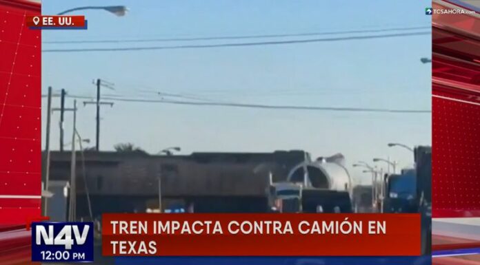 En video quedó registrado el momento exacto de un aparatoso accidente de tren en la localidad de Pecos, Texas.