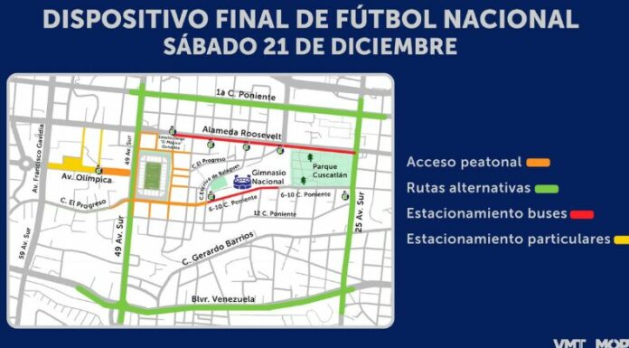 Te presentamos las calles de San Salvador que estarán cerradas este sábado, debido a la final de Apertura 2024.