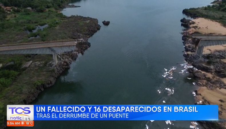 En Brasil el colapso de un puente a dejado al menos una víctima mortal y 16 personas desaparecidas. Lula sigue de cerca el caso.