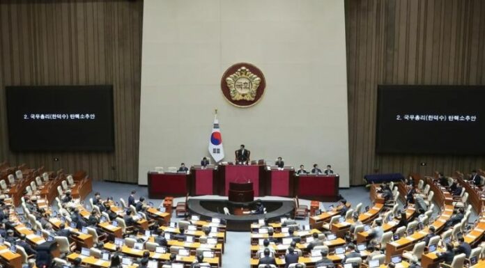 Por unanimidad, los diputados del Parlamento de Corea del Sur aprobaron la destitución del presidente interino, Han Duck-soo.
