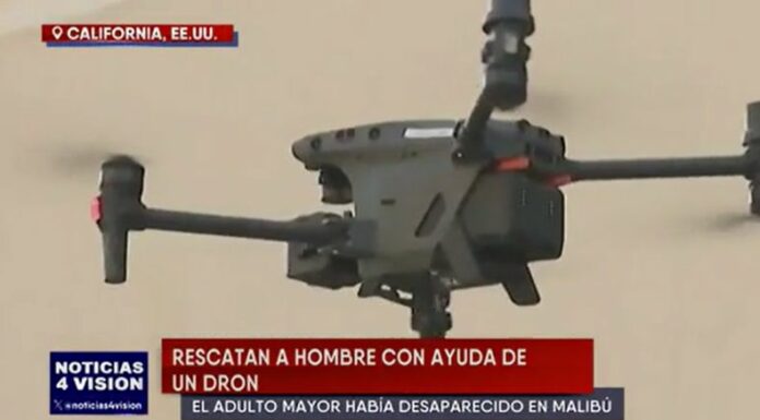 Gracias al uso de drones, las autoridades de Malibú lograron localizar a un adulto mayor que se encontraba desaparecido.