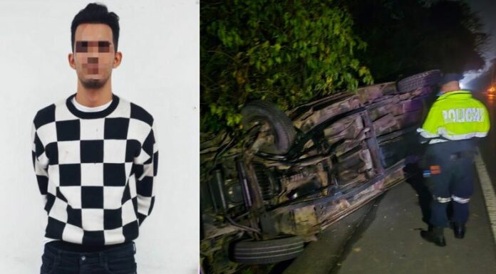 La Policía Nacional Civil (PNC) arrestó a un hombre que, en aparente estado de ebriedad, provocó un accidente de tránsito en Chalatenango.