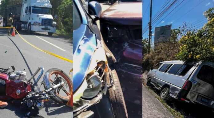 Los accidentes de tránsito reportados en las últimas horas han dejado como saldo un motociclista muerto y varias personas lesionadas.