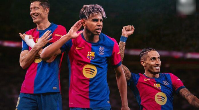 El nuevo tridente conformado por Lewandowski, Raphina y Yamal se preparan para llevar al Barcelona a la cima del éxito.