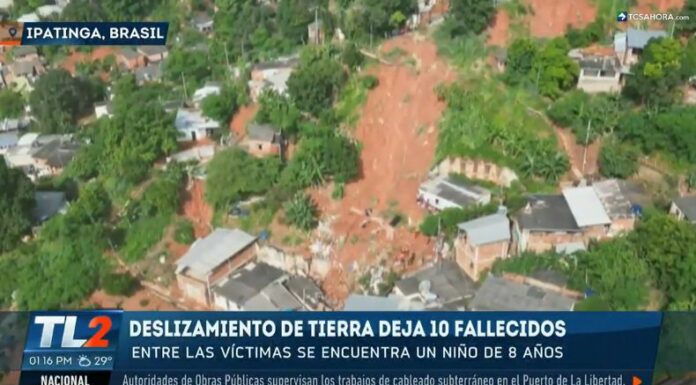 Las intensas lluvias en Brasil provocaron un enorme deslizamiento de tierra que cobró la vida de al menos 10 personas.