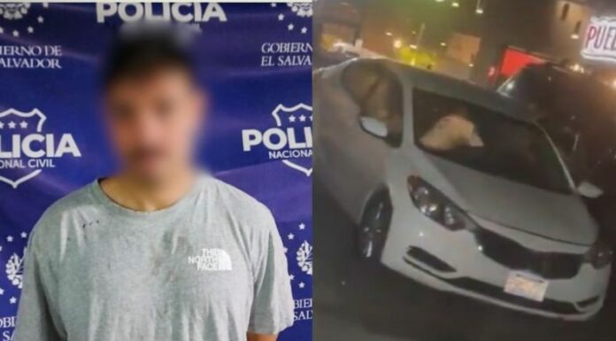 La Policía Nacional Civil detuvo a un hombre que fue captado en un video agrediendo a una mujer en Santa Tecla.