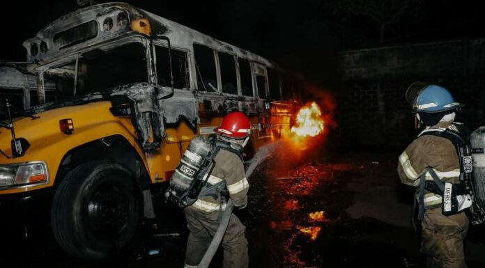 El Cuerpo de Bomberos reportó que el incendio afectó a cuatro unidades del transporte colectivo de la ruta 14.