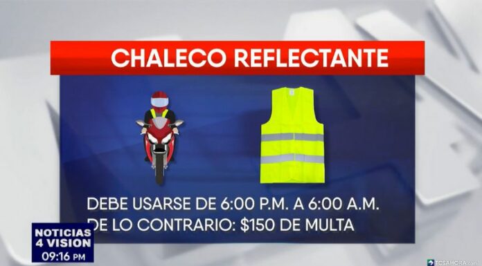 Las nuevas disposiciones exigen a los motociclistas el uso de chalecos reflectantes entre las 6 p.m. y las 6 a.m. para garantizar su seguridad.