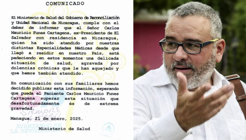 Expresidente Mauricio Funes en grave situación de salud en Nicaragua El ministerio de salud de Nicaragua, donde Funes está asilado desde 2016, considera que enfrenta una “situación de extrema gravedad”.