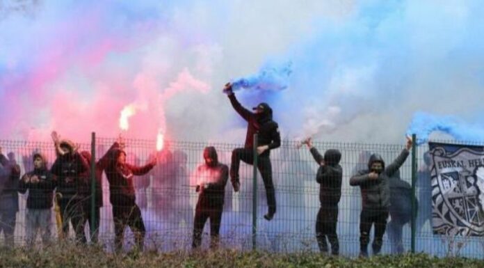 La batalla campal se produjo previo al duelo del jueves de la Europa League.