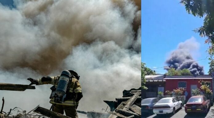 Un incendio se registró en horas del mediodía en un predio baldío ubicado en Soyapango.