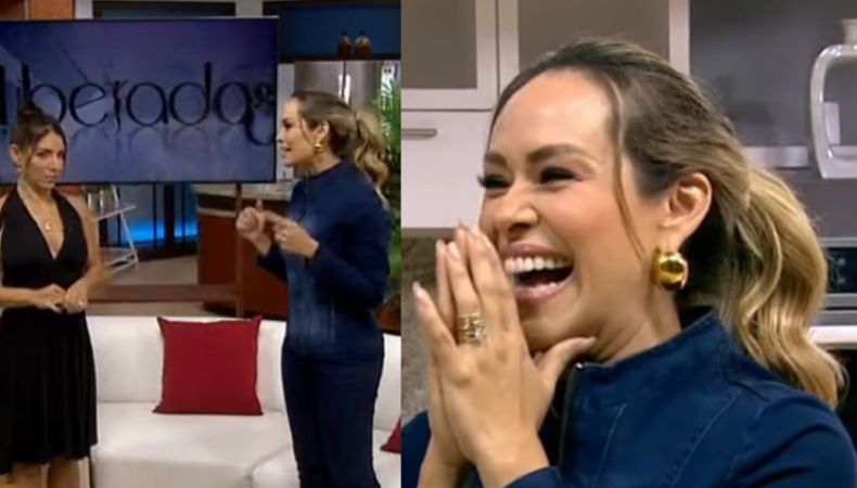 Luciana Sandoval no pudo evitar las risas en medio del programa 