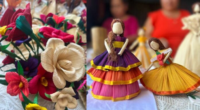 Con tusas y pinturas se crean hermosas figuras y flores, todo a manos de artesanas que viven en el distrito de Zaragoza.