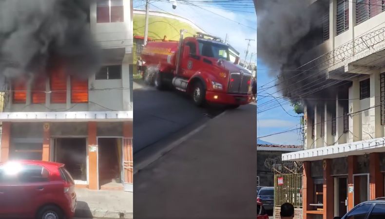 Un incendio estructural se registró esta mañana en un local comercial ubicado en el sector de la 1.ª avenida Sur, entre la 5.ª y 3.ª calle Oriente, en Santa Ana.