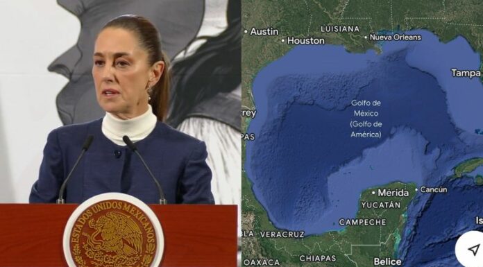 La presidenta mexicana, Claudia Sheinbaum, amenazó con demandar a Google por el cambio de nombre del Golfo de México.