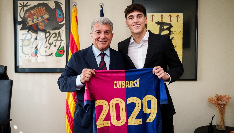Cubarsí llegó a un acuerdo con el FC Barcelona para renovar su contrato con el club hasta el 30 de junio de 2029.