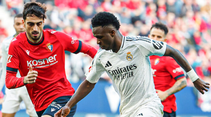 Real Madrid empató en su visita al Osasuna de Pamplona y podría perder el liderato de LaLiga si el Barcelona gana su próximo partido.