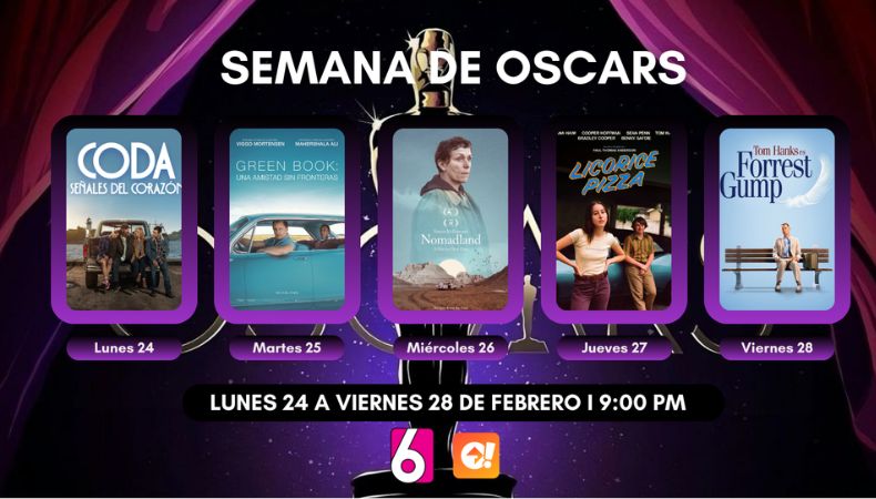 ¡Llegó la semana de Oscars a Canal 6! Nos estamos preparando para el fin de semana de los premios más importantes del cine,