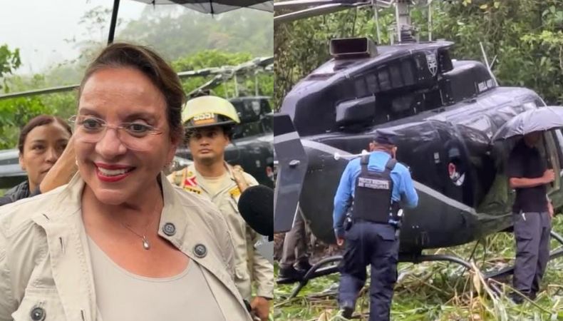 El helicóptero que trasladaba a la presidenta de Honduras, Xiomara Castro y su comitiva tuvo que realizar un aterrizaje de emergencia en un terreno donde se siembran milpas.