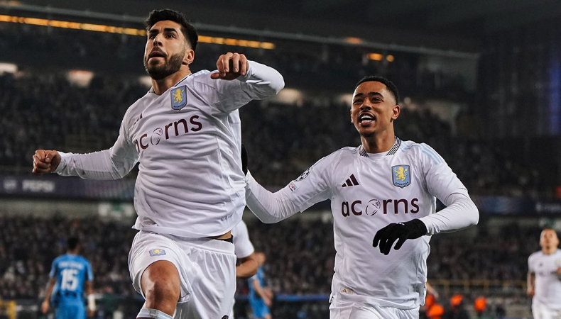 Aston Villa venció de visitante al Brujas de Bélgica en el partido de ida de los octavos de final de la Champions League.