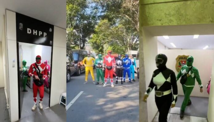 Policías de Brasil se disfrazan de Power Rangers para detener a ladrones Un grupo de policías de Brasil se vistieron de los famosos personajes “Power Rangers” para detener a ladrones.