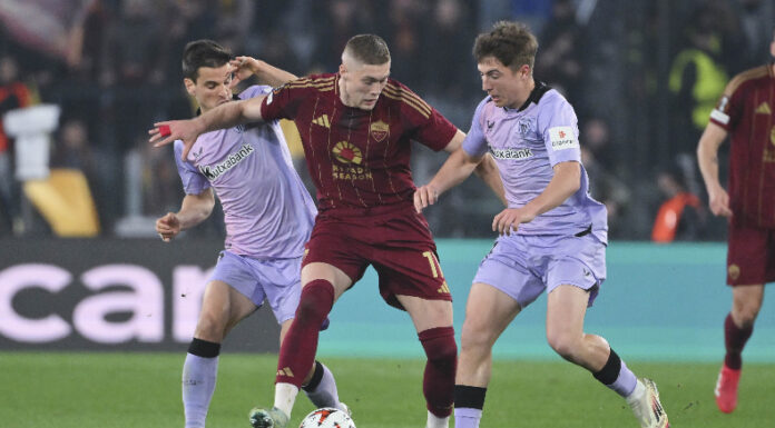 Roma derrotó en la última jugada del partido al Athletic Club en el partido de ida de los octavos de final de la Europa League.