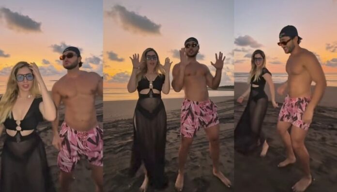 Larissa y Rafael bailan al ritmo de Beéle Larissa y Rafael visitaron una de las playas de nuestro Pulgarcito para llegar con las mejores vibras al programa Detrás de los Reflectores.