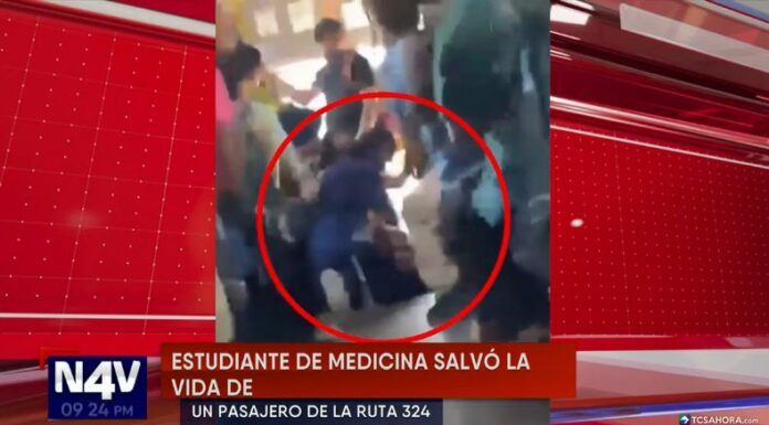 Una estudiante de Medicina auxilió a un pasajero que sufrió complicaciones de salud mientras viajaba en un autobús de la ruta 324