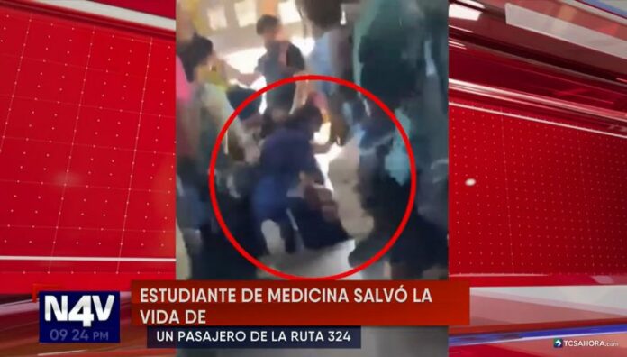 Una estudiante de Medicina auxilió a un pasajero que sufrió complicaciones de salud mientras viajaba en un autobús de la ruta 324